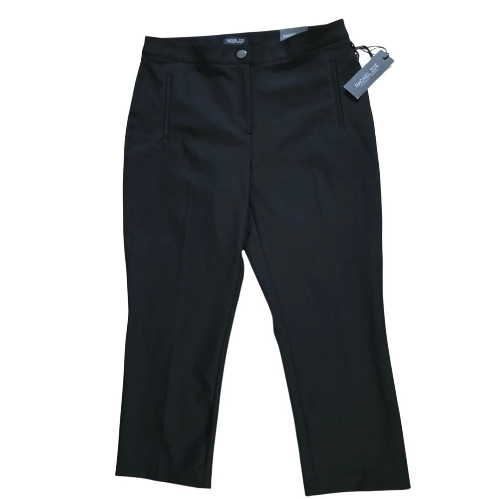 NEW WITH TAG Rachel Zoe Black Slim Leg Cropped Dress Pants Womens Size 14 GREAT - Picture 2 of 5